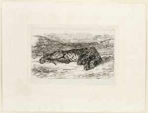Tigre descansando en el desierto de Eugène Delacroix
