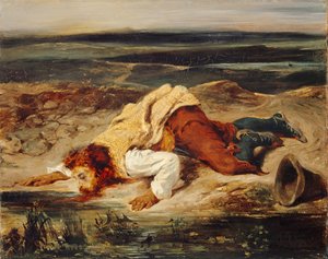 Bandido Herido Pastor Romano de Eugène Delacroix