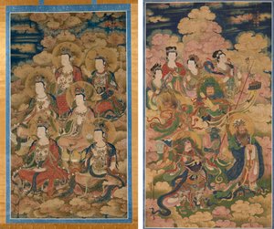 The Bodhisattvas of the Ten Stages in Attaining the Most Perfect Knowledge; The Eight Hosts of Deva, Naga, and Yakshi de Eugène Fromentin