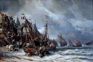 Regreso de los pescadores de Eugene Isabey