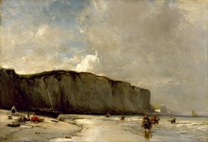 Vista de la costa normanda de Eugene Isabey
