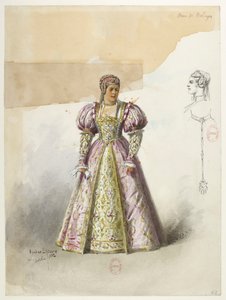 Btv1b84558104 62 - Saint-Saëns - Enrique VIII - Modelos de trajes - Lacoste - 62. Ana de Bolena con collette de Eugene Lacoste