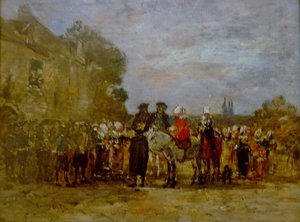Francés:  Noce à Quimper Boda en Quimper de Eugene Louis Boudin
