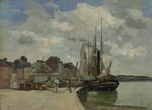 Alemán: Honfleur. Honfleur harbour: El Puerto de Eugene Louis Boudin