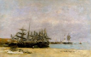 Portrieux - Barcos varados de Eugene Louis Boudin