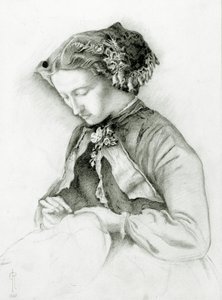 Retrato de Effie con dedaleras en el cabello (La dedalera) 1853 de Euphemia Ruskin