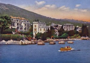 Opatija, ahora Opatija en Croacia: Villas vistas desde el Puerto, Sanatorio Dr Horvat, y otros (foto)