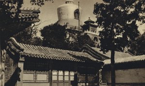 China, Pekín, La Pagoda de la Botella (foto b/n)
