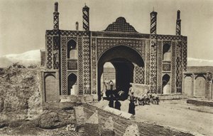 Persia, Teherán, Puerta de la ciudad (foto b/n)