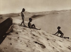 Niños del Sáhara (foto b/n)
