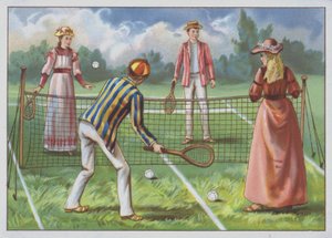 Un juego de tenis en césped