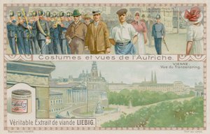 Una banda militar y una vista del Franzensring en Viena de European School