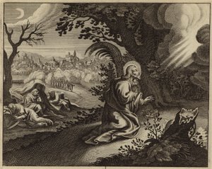 Agonía de Jesucristo en el Huerto de Getsemaní (grabado)