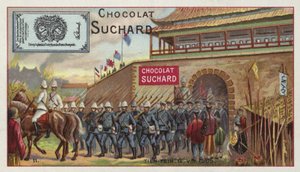 Tropas aliadas marchando fuera de Tianjin, China, Rebelión de los Bóxers, 1900