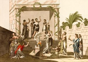 Antiguos romanos realizando los Ritos de Isis, Pompeya de European School
