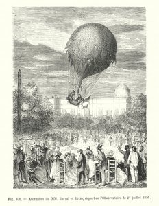 Ascensión de MM Barral y Bixio, salida del Observatorio el 27 de julio de 1850 de European School