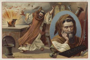 Berthold Schwarz, legendario alquimista alemán del siglo XIV, se dice que inventó la pólvora