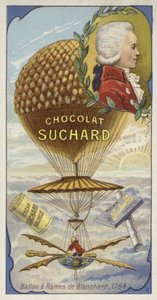 El globo de Blanchard con remos, 1784 de European School