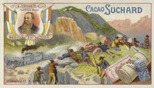 Bóeres atacando un tren blindado británico, Chieveley, Sudáfrica, Guerra de los Bóeres, 15 de octubre de 1899