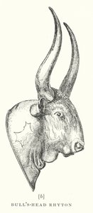 Cabeza de toro Rhyton (litografía) de European School
