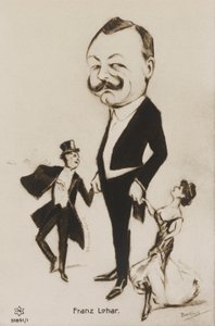 Retrato en caricatura de Franz Lehar (litografía) de European School