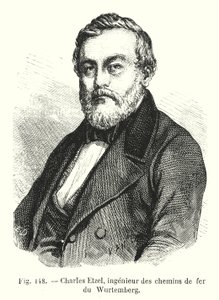 Charles Etzel, ingeniero de ferrocarriles de Wurtemberg (grabado) de European School