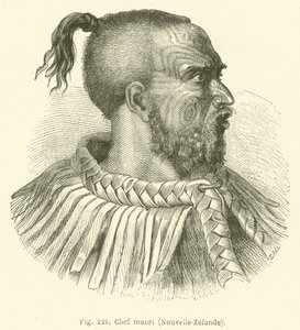 Jefe maorí, Nueva Zelanda (grabado) de European School