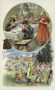 Niños disfrutando del chocolate Suchard en una guardería de European School