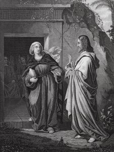 Aparición de Cristo a María, San Juan, cap. 20, v. 14 (grabado) de European School