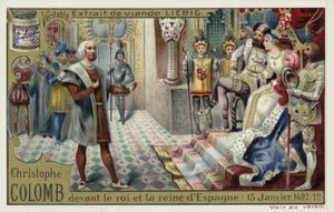 Cristóbal Colón ante el Rey y la Reina de España, 15 de enero de 1492 de European School