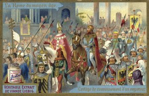 Procesión de coronación de un emperador, Roma, Edad Media de European School