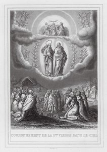 Corona de la Santísima Virgen en el Cielo (grabado) de European School