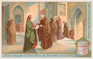 Dante, tarjeta Liebig, principios del siglo XX (cromo)