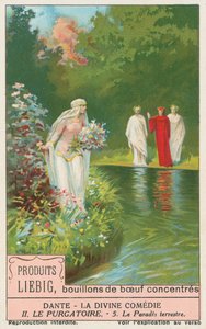 Dante, La Divina Comedia, tarjeta Liebig, principios del siglo XX (cromo)
