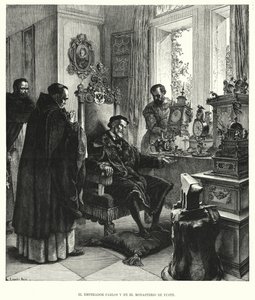 Emperador Carlos V en retiro en el Monasterio de Yuste, España, después de su abdicación