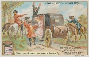 Carruaje inglés del siglo XVII asaltado por bandoleros de European School