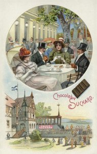 Disfrutando del chocolate Suchard al aire libre