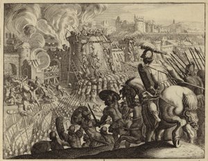 Caída de Jerusalén ante los babilonios (grabado) de European School