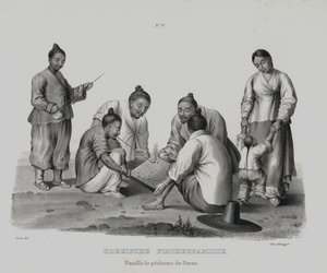 Familia de pescadores coreanos (litografía) de European School