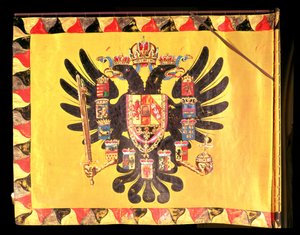 Bandera de la dinastía imperial de los Habsburgo, c.1700 (seda pintada)