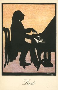 Franz Liszt, pianista y compositor húngaro (litografía en color) de European School