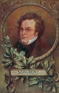 Franz Schubert, compositor austriaco (litografía en color) de European School