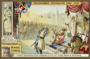 Federico Barbarroja toma la Cruz del Obispo de Wurzburgo, Maguncia, Alemania, Tercera Cruzada, 1188 de European School