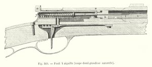 Fusil de aguja, corte a media escala natural