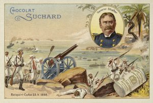 General William Shafter y tropas estadounidenses desembarcando en Daiquiri, Cuba, Guerra Hispanoamericana, 23 de mayo de 1898 de European School