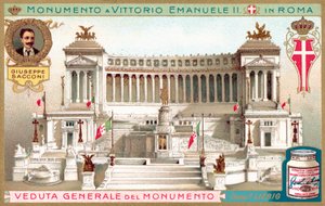 Vista general del monumento al rey Víctor Manuel II en Roma (cromolito) de European School