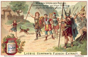 Guerreros germánicos regresando de una incursión contra los romanos, 9 d.C. de European School