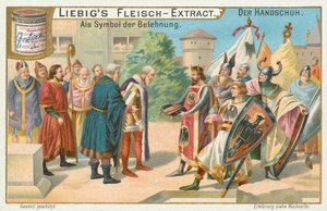 Guantes, tarjeta Liebig, principios del siglo XX (cromo) de European School