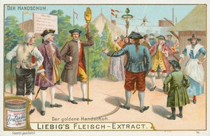 Guantes, tarjeta Liebig, principios del siglo XX (cromo) de European School