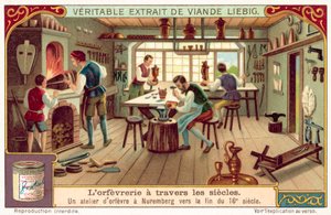 Taller de orfebrería en Núremberg, finales del siglo XVI de European School